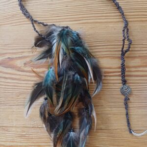 bransoletka z piórami Zielona