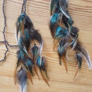 Alternative view of bransoletka z piórami Zielona