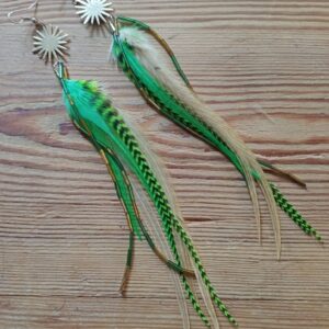 kolczyki z piór Goldiegreen