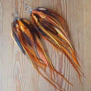 kolczyki z piór Jungle orange