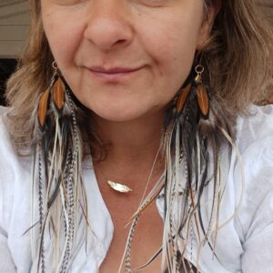 Alternative view of kolczyki z piór Naturalne piękno