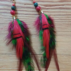 kolczyki z piór Różane płatki