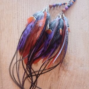 kolczyki z piór Purple Violet