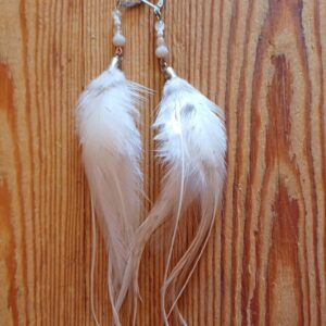 kolczyki z piór Small White