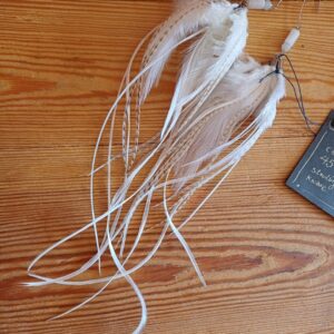 kolczyki z piór White and gray