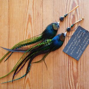 Alternative view of kolczyki z piór Luxury night