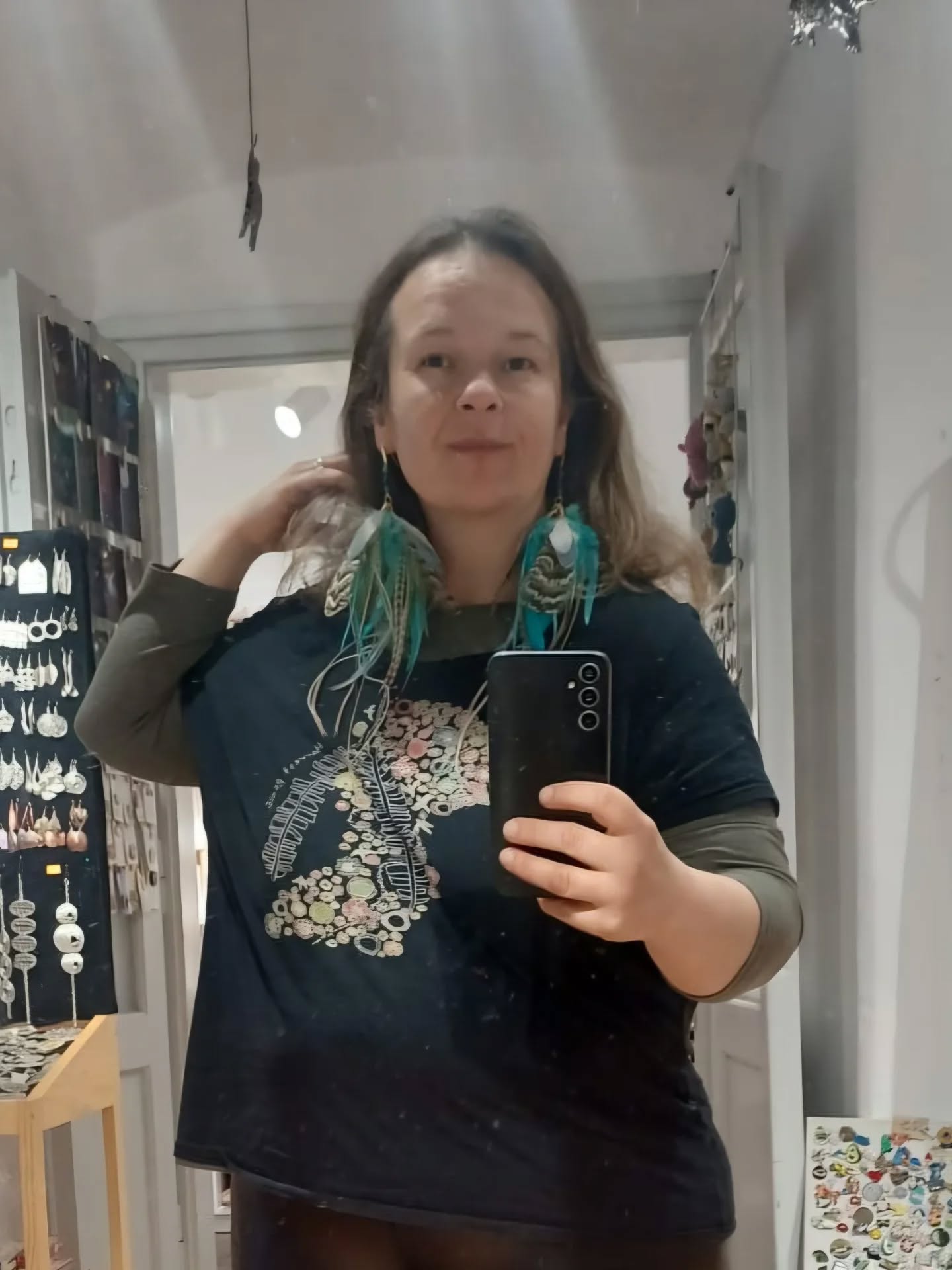 kolczyki piórka Lazurowy blask - obrazek 2